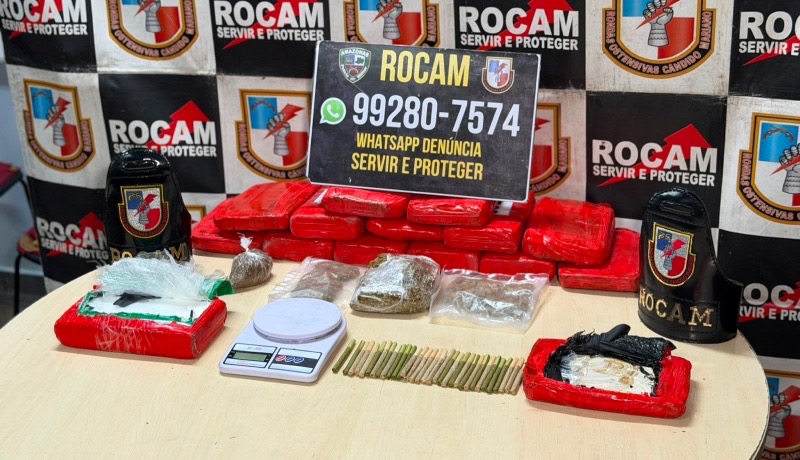 ROCAM apreende mais de 15 quilos de drogas em imóvel abandonado na zona Sul de Manaus