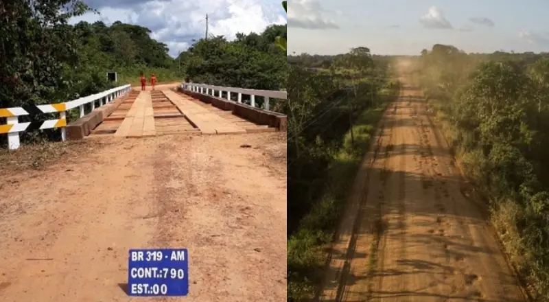 DNIT anuncia interdição temporária em ponte sobre o Igarapé Rio Novo na BR-319, no Amazonas