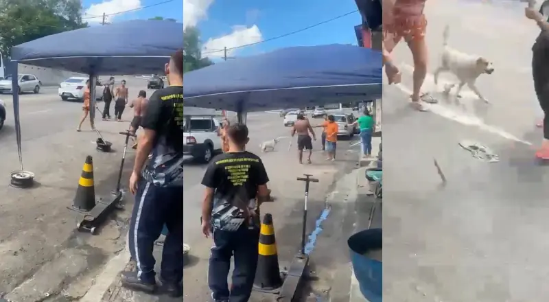 “Dois contra um, é?”: Loira desce a lenha em dupla para defender seu ‘buchudo’ durante barraco de vizinhos no bairro Redenção