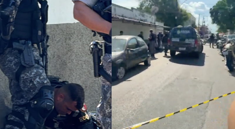 Urgente: homem é baleado durante ocorrência da ROCAM no bairro Petrópolis; moradores relatam que vítima possui deficiência mental; vídeo