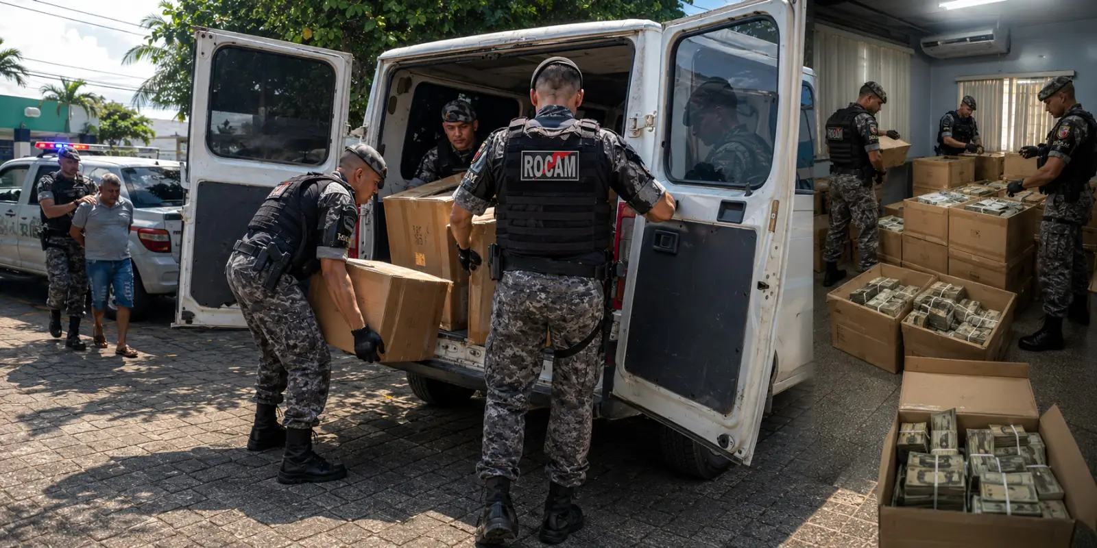 Veja momento que Rocam intercepta van e prende dois homens com mais de 1 tonelada de maconh4 na AM-010