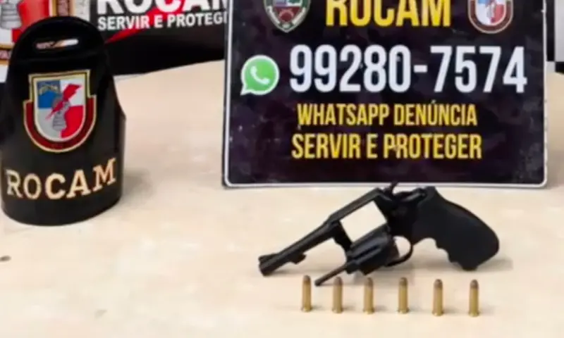 Arma de fogo é apreendida pela Rocam após denúncia de homem armado em Manaus