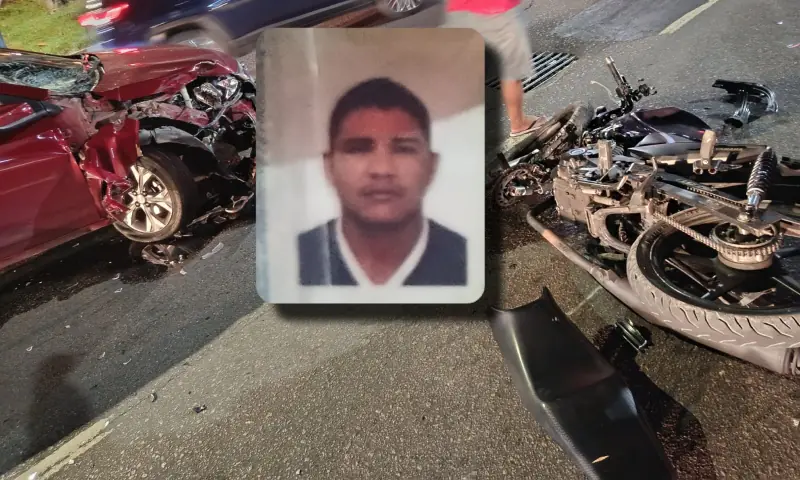 Acidente chocante: motoqueiro fica em estado grave após colidir de frente com carro na Mário Ypiranga