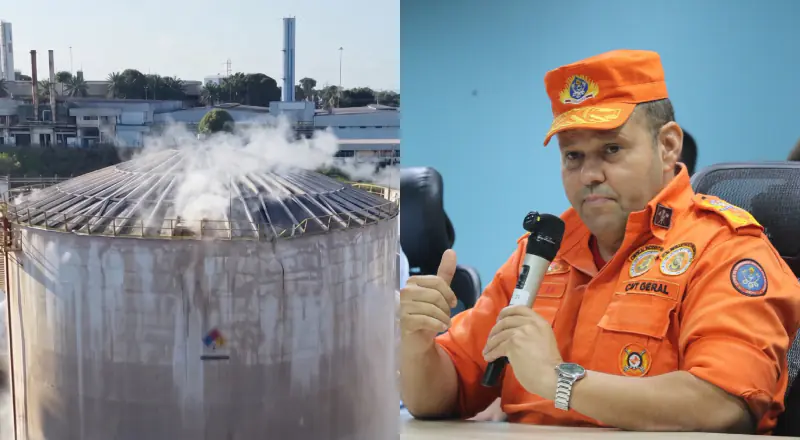 Após vazamento de gás, Bombeiros identificam deformação em tanque da Innova no Distrito Industrial