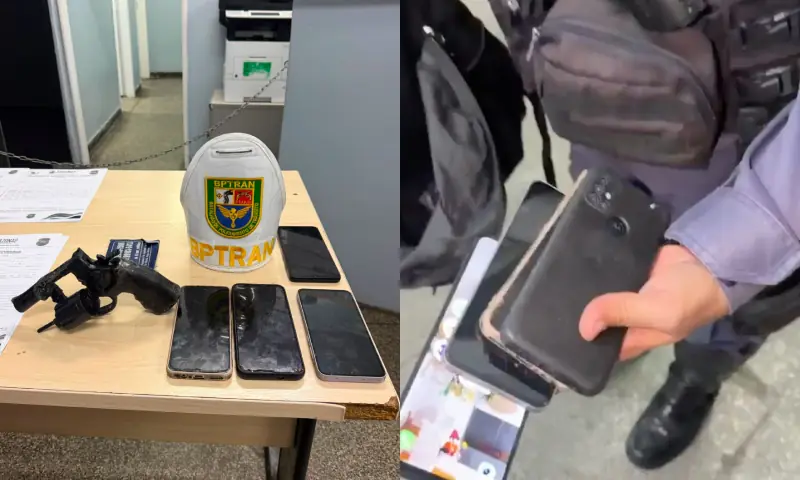 Dupla é presa com arma falsa e vários celulares roubados na zona Norte de Manaus