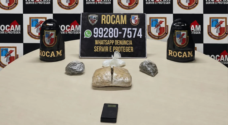 ROCAM apreende maconha, cocaína e equipamentos do tráfico na zona sul de Manaus