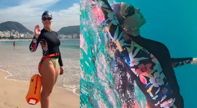 Paolla Oliveira surpreende ao nadar em mar aberto e deixa fãs curiosos sobre novo papel