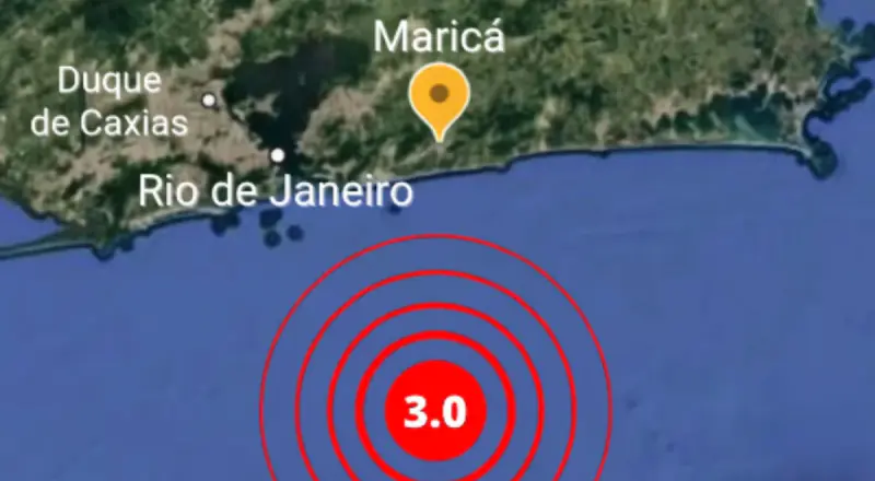 Tremor de terra de magnitude 3,0 é registrado em Maricá, no Rio de Janeiro
