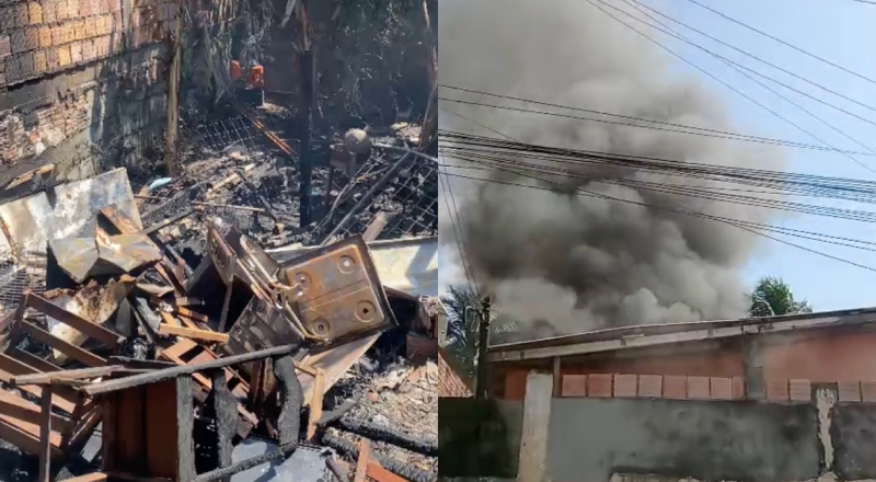 Incêndio destrói casa de idosos no Colônia Santo Antônio e moradores fazem apelo por ajuda; veja vídeo