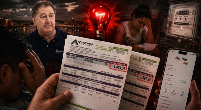 Contas de luz acima do consumo revoltam moradores de Manaus e aumentam pressão sobre a Âmbar Energia