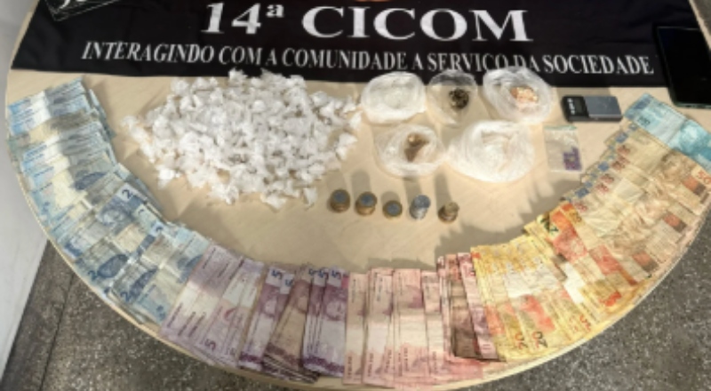 Homem é detido com substâncias ilícitas, dinheiro e balança de precisão no Jorge Teixeira