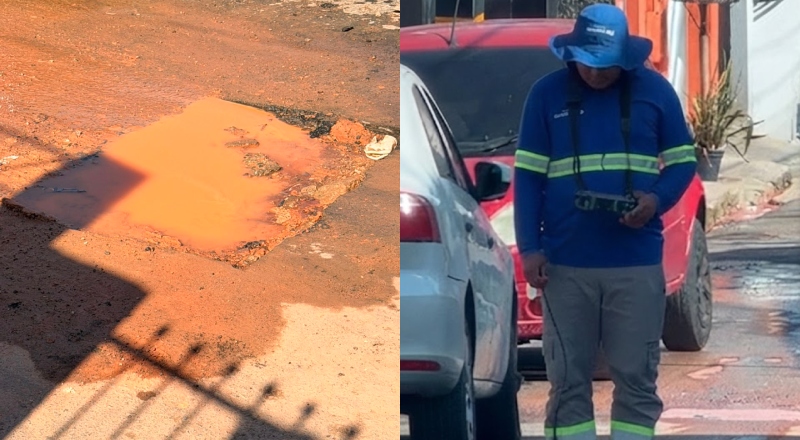 Águas de Manaus quebra rua, não resolve vazamento e moradores cobram providências no Santo Agostinho; veja vídeo