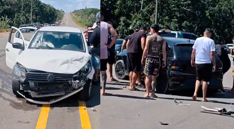 Urgente: acidente entre carros deixa pessoas gravemente feridas na AM-070; veja vídeo