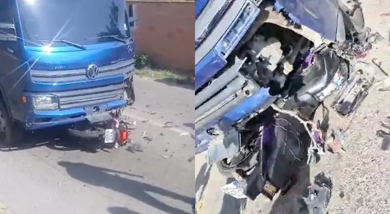 Urgente: acidente gravíssimo faz moto parar debaixo de caminhão no Tarumãs