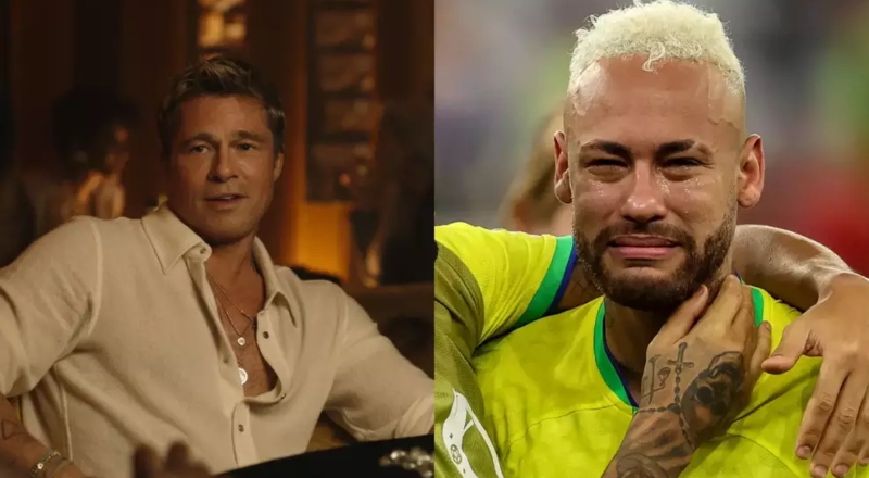 Brad Pitt diz que vai ensinar Neymar a atuar melhor para cavar faltas