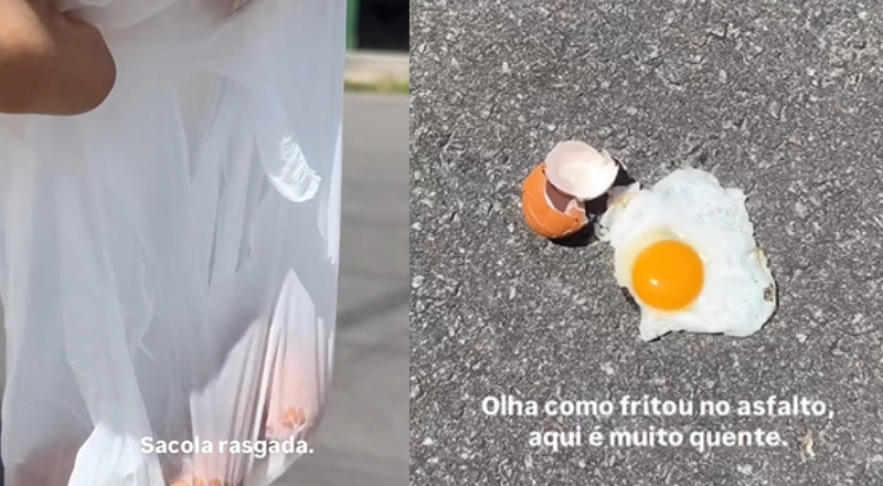 ‘Um sol pra cada um’: professor ‘frita’ ovo no asfalto e viraliza ao provar que o calor de Manaus não é para amadores; veja vídeo