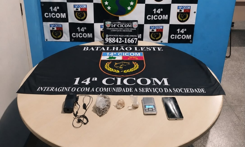 Polícia Militar apreende drogas, balança de precisão e rádio comunicador durante patrulhamento na Zona Leste de Manaus