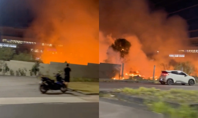 Urgente: incêndio de grandes proporções próximo a posto de gasolina mobiliza Bombeiros na Avenida das Torres; veja vídeo
