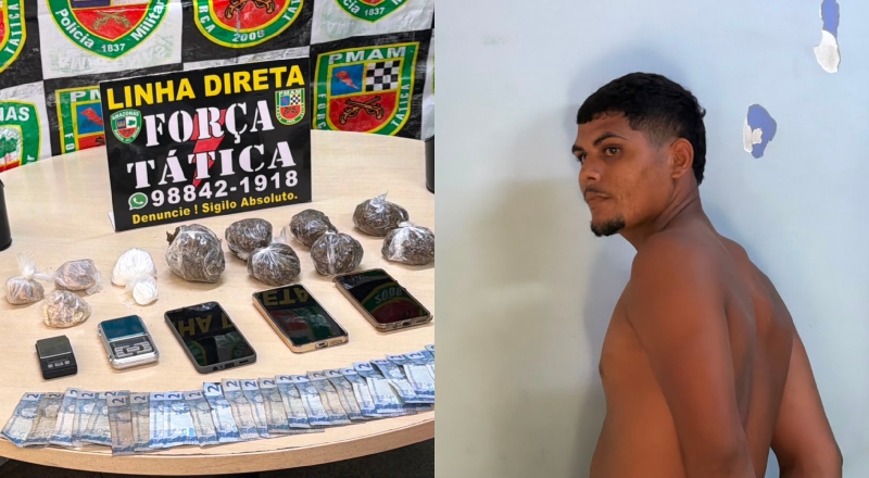 Força Tática prende suspeito com drogas, dinheiro e balança de precisão no Morro da Liberdade