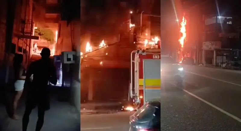 Explosão de transformador provoca incêndio e pânico na Avenida Tefé, em Manauss