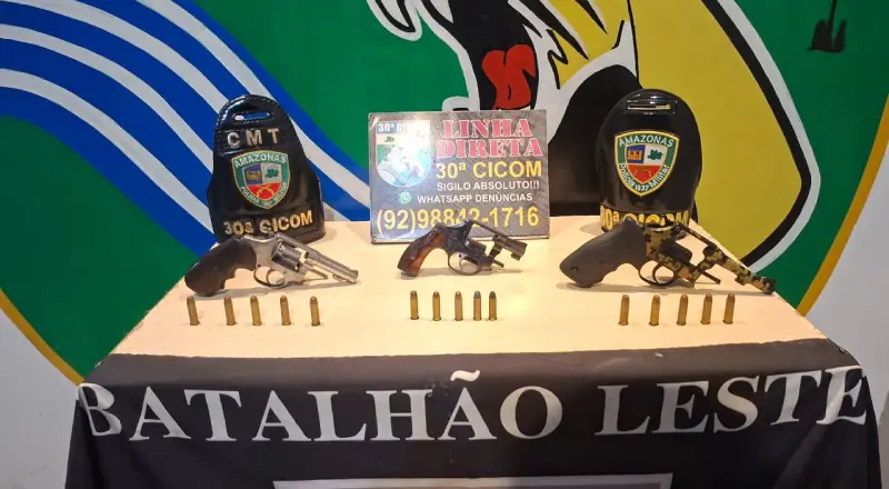 Vulgo ”Bola” é preso com três armas de fogo e munições no Jorge Teixeira