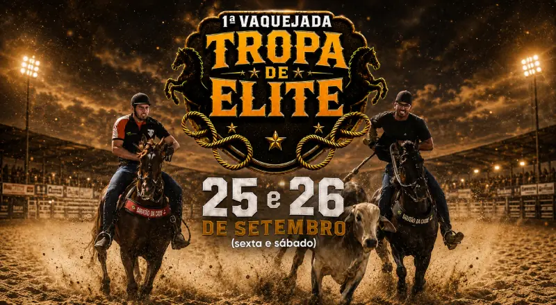 Tarumã vai tremer: 1ª Vaquejada Tropa de Elite terá R$ 70 mil em prêmios e entrada gratuita