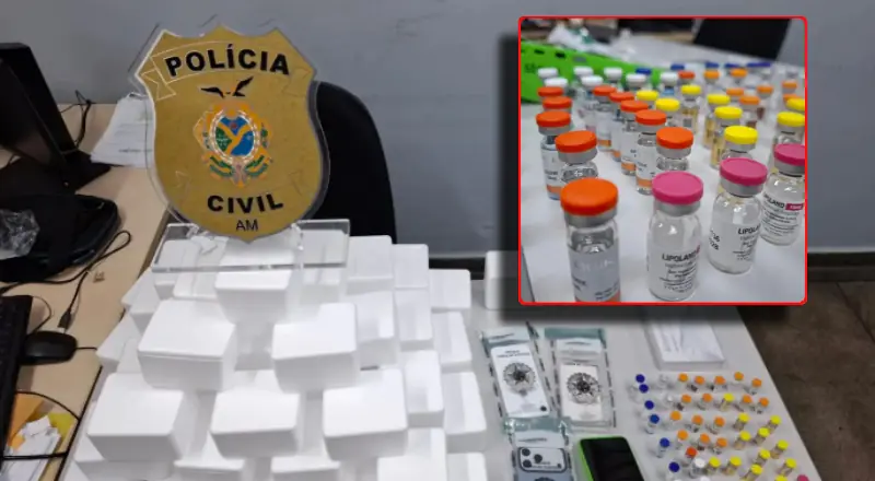 Trio é preso com R$ 100 mil em “canetas emagrecedoras” e produtos estéticos suspeitos em Manaus