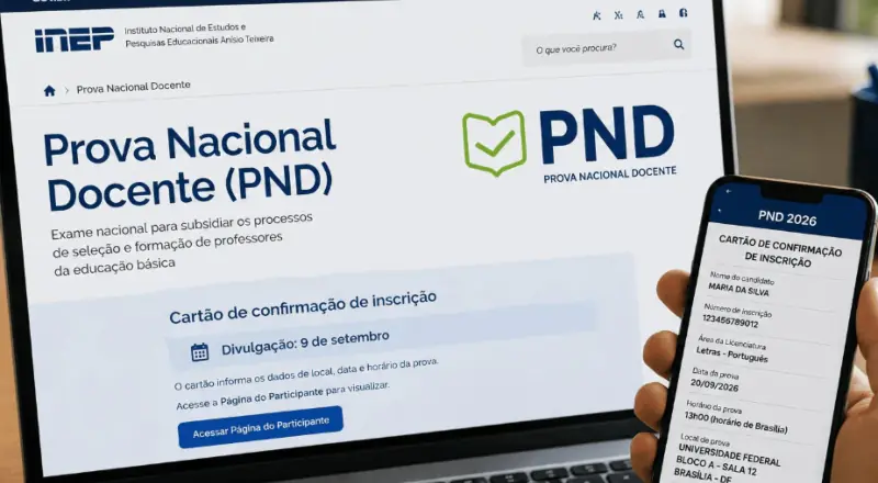 PND 2026: cartão de confirmação já está disponível e candidato pode consultar local da prova
