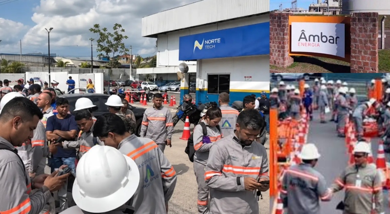 Greve dos eletricistas acontece agora em Manaus; categoria diz “basta”, paralisa atividades e exige salários dignos; veja os registros