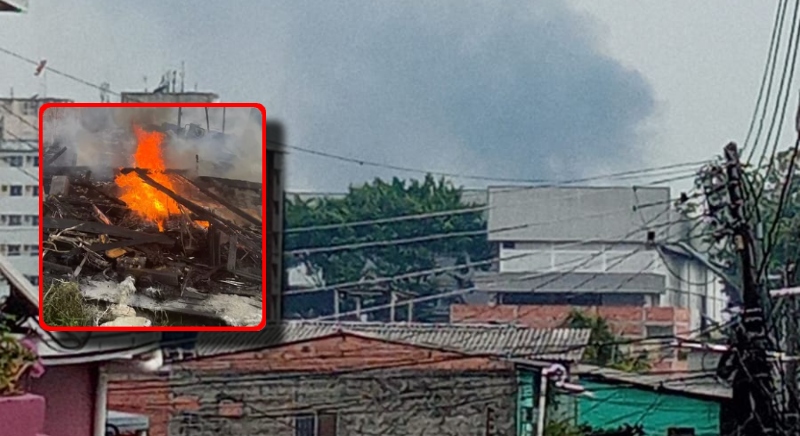 Urgente: incêndio atinge Comunidade Águas Claras em Manaus; veja os registros