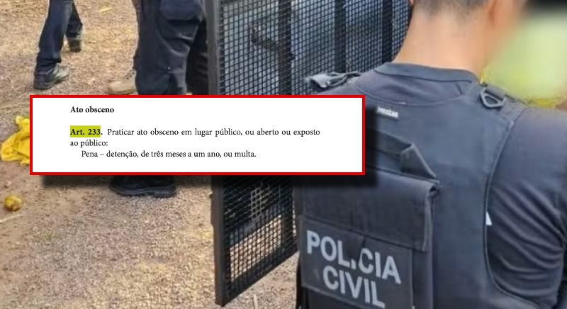 “Lugar errado, hora errada!”: A abordagem da PM acabou com momento íntimo de casal em local proibido; veja vídeo