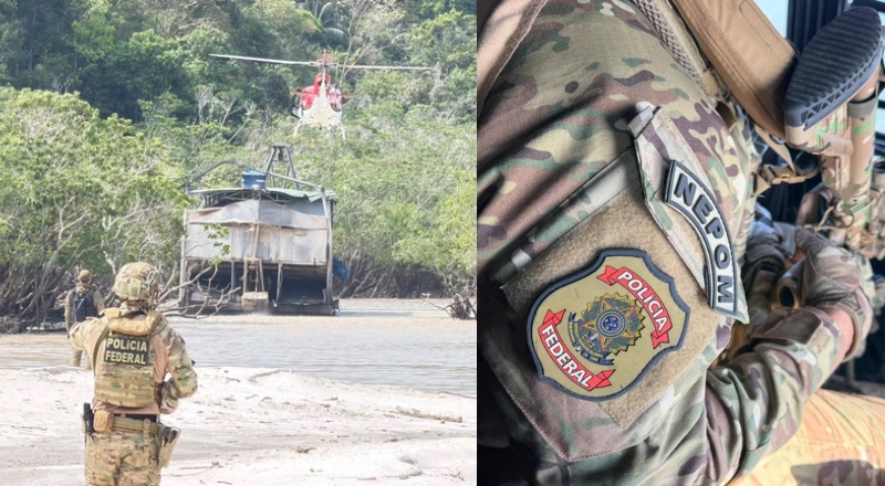 PF e ICMBio destroem frota do garimpo ilegal em Manaus e aplicam R$ 1,6 milhão em multas