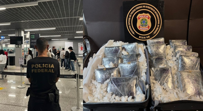 Passageira é retirada de voo em Manaus e presa com mais de 18 kg de skunk na bagagem