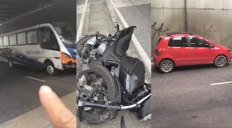 Motociclista fica ferida após ser atingida por ‘rota’ e arremessada contra carro ; veja vídeos