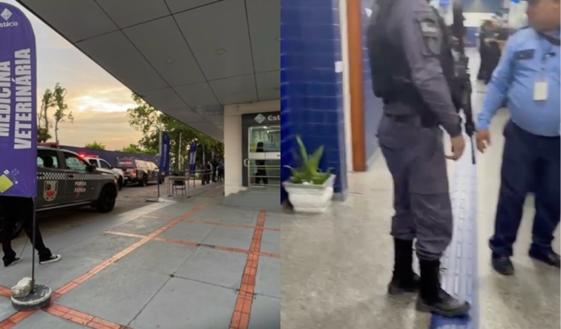 Urgente: homem esfaqueado invade faculdade Estácio e faz alunos reféns em Manaus; veja vídeo