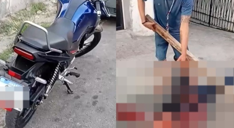 Após esfaquear pessoa durante assalto, criminoso recebe “corretivo”da população; veja vídeo